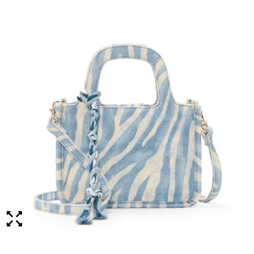 NWT Vince Camuto Bag Printed Small Canvas Small Tote Oriel Two Tone Zebra Purse